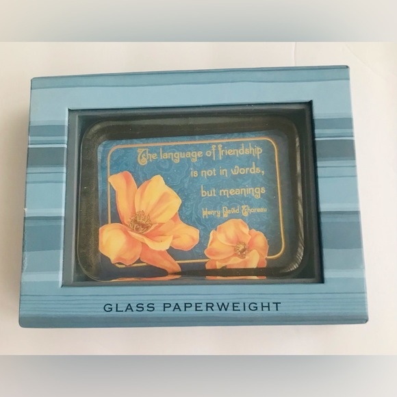 Punch Studio Other - New Punch Studio Glass Paperweight Gold Foil Lettering Henry David Thoreau Quote